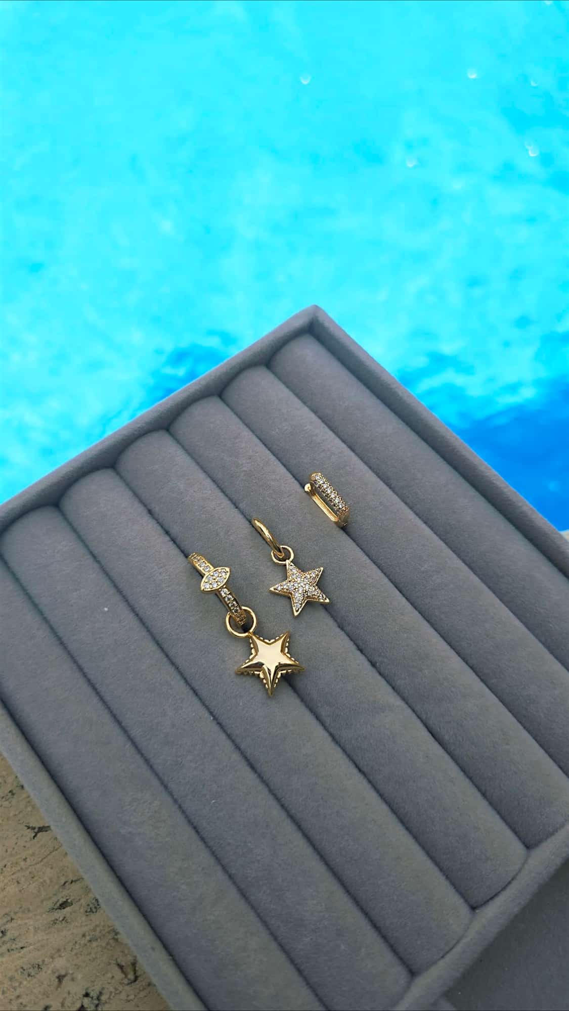 Taşlı Balon Yıldız Üçlü Küpe - Görsel 3